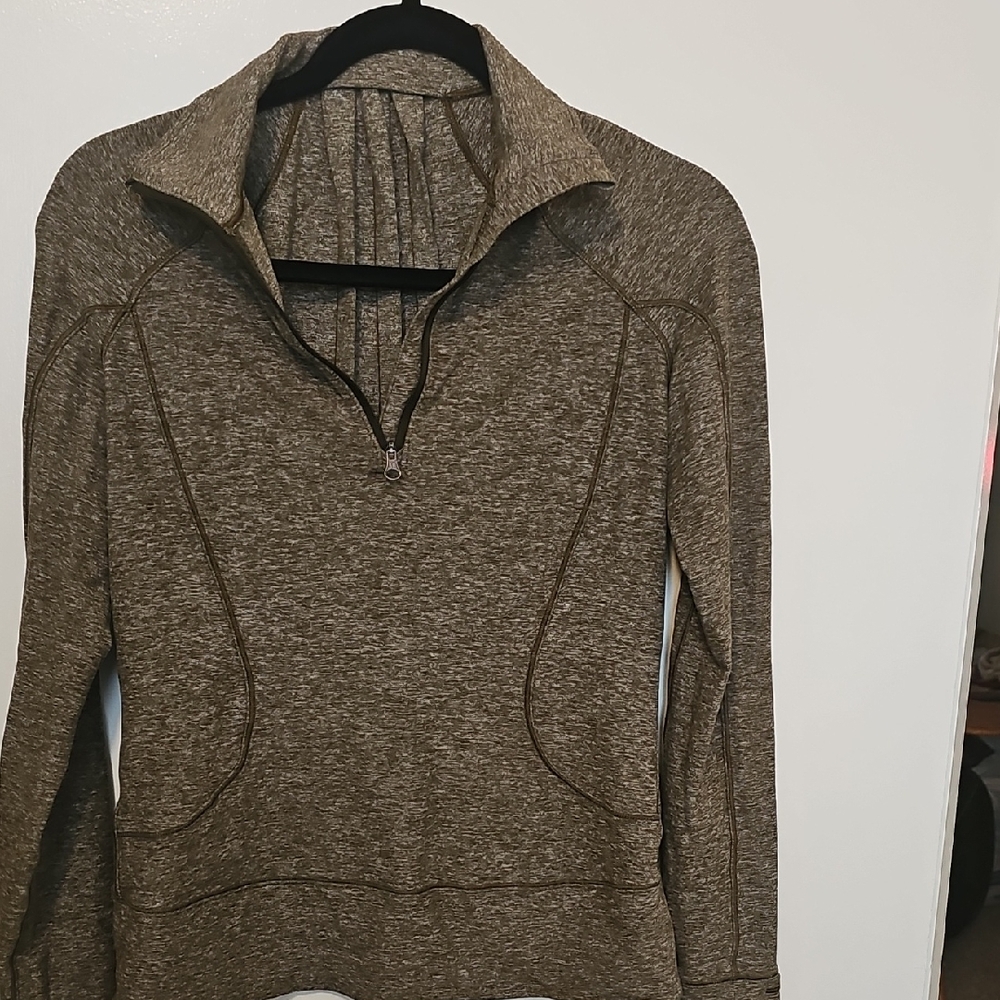 lululemon athletica Heathered Brown Half-Zip Sweater